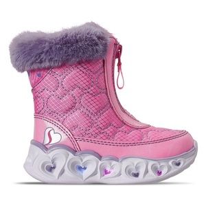 Skechers Pink Heart Kids Rain & Snow Boots